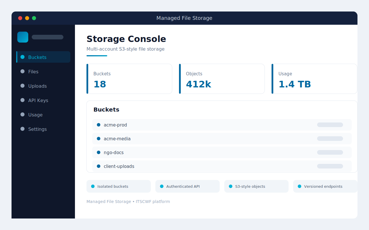 Managed File Storage screenshot